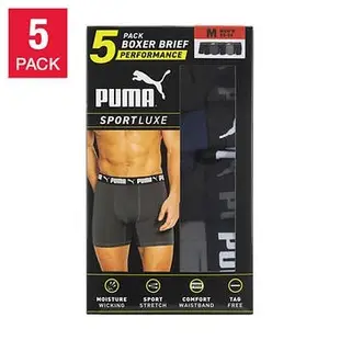 【Ayllon】PUMA 男版 (五入組) 盒裝 運動透氣 四角 內褲