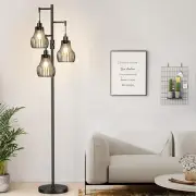 Dimmable Floor Lamp 3 x 800LM LED Edison Bulbs Included Farmhouse Industrial ...