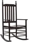 Rocking Chair with Curved Seat Poplar Wood Outdoor Patio Single Lounge Seat Chai