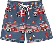 [Aflyko] Boys' Board Shorts Vehicle Bathing Suit Girls Beach Swimwear Quick Dry All Day Shorts