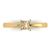 .5 ct Princess Cut Yellow Moissanite Wedding Bridal Promise Ring 14k Yellow Gold