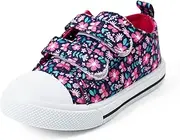 [PATPAT] Toddler Little Girls Canvas Sneakers hook and loop Kids Soft Walking Shoes