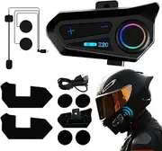 Motorcycle Intercom Headset, Wireless Riding Earphones, IPX6 Waterproof Audio Devices with Type-C Charge, Outdoor Cycling Communication Instrument for Full Face Helmet Riders