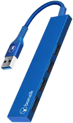 Bonelk Long-Life USB-A 4 Port USB Hub (Blue)