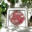 12" Elegance Rose Quartz Coffee End Table Top Crystal Stone Handmade Art Cafe