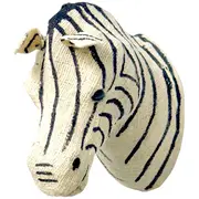 Handcrafted Zebra Head Wall Art Animal Themed Inspirational Wildlife Cotton Decor NEW