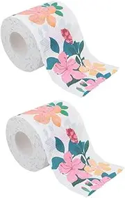 FOMIYES 2Rolls Colorful Printed Toilet Paper Roll of Napkin for Home and Office Use Highly Absorbent and Strong Handkerchief Paper for Dining and Holiday