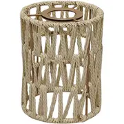 2Pcs Apricot Boho Chic Rattan Lamp Shade Pendant Sconce Shade Ceiling Fan Light Covers