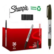 Sharpie Permanent Marker Fine Tip 0.9Mm Line Black Pack 36