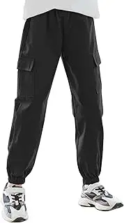 [Panegy] Girls' Cargo Trousers High Elastic Waist Baggy Trousers with Multiple Pockets Parachute Y2K Streetwear Dance 3-15 Years