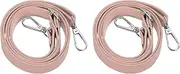 [uxcell] Leather Purse Strap Replacement PU Crossbody Strap Adjustable Long with Gold Lobster Buckles, 51 Inch Fit for Handbags Shoulder Bag Accessories - Rectangle (2 Pack, Pink)