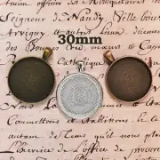 10 x 30mm Round Pendant Blank Trays, silver copper bronze dewsupplies