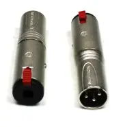 (2) Two Genuine NEUTRIK NA3MJ - 1/4" TRS Female Locking Jack To XLR Male Adapter
