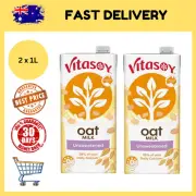 2 x Unsweetened Long Life Oat Milk 1L