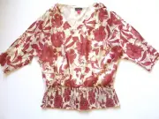 NWT Vince Camuto Floral Peasant Blouse Sz S Cottage Core Summer