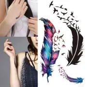 Cool Waterproof Tattoo Small Fresh Wild Goose Feather Pattern Tattoo StickerS~'l