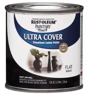 Rust-Oleum 1976730-6PK Painter's Touch Latex Paint, Half Pint, Flat Black, 6 ...