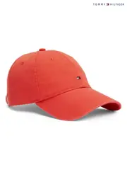 Tommy Hilfiger Red 100% Cotton Essential Flag Embroidery Baseball Cap (H53323) | $81
