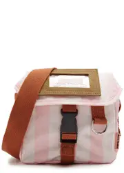 Acne Studios Messenger Mini Striped Canvas Cross-body bag - Light Pink ONE SIZE