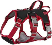 Escape Proof Dog Harness, Multi-Support Harness, Fully Reflective Harness with Padded Handle, Breathable,Durable, Adjustable Vest for Small Dogs Walking, Training, and Running Gear (Black, S)