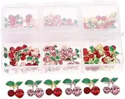 60Pcs Cherry Nail Art Charms Rhinestones Nail Gems for Elegant Nail Designs Lightweight and Stylish Accessories for Women Nail Art Supplies