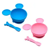 在飛比找蝦皮購物優惠-美國Bumkins 迪士尼寶寶矽膠吸盤餐碗組(藍色/粉色) 