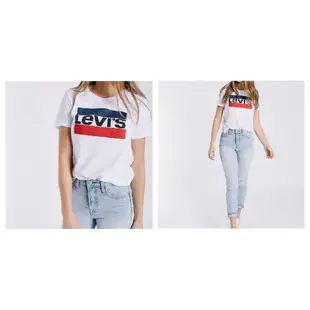 Levi's T恤 短袖 純棉 女裝 LOGO款 T恤 短袖 短T-Shirt 圓領上衣 L29526 白色(現貨)