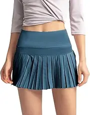 [KEOYA] Women Mini Pleated Tennis Skirt Short Golf Skort High Waisted A-Line Skirts with Shorts Pockets