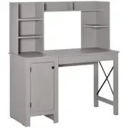 HOMCOM Computer Desks 19.75"W Residential Shelving Particle Board Wood Gray