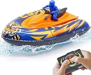 LAFALA Remote Control Boat for Kids with Inflatable Bumper Rechargeable Battery USB Charge rc Boat for Pool Kids 8-12 Years Birthday Gift Summer Water Toy Blue