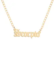 Gabi Rielle Next-Level Layering 14K Over Silver Gothic Script Scorpio Necklace