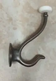 Rubbed Bronze Ceramic Top Double Hook Bath Towel Coat Hat Classic Style