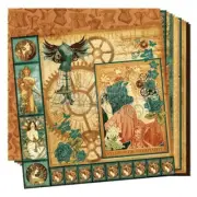 GRAPHIC 45 "STEAMPUNK DEBUTANTE" 12(12X12 PAPERS, STICKERS & CHIPBOARD SCRAPJACK