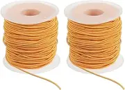 uxcell Elastic String for Bracelet 164 Ft/50 Meter Length 1.5 mm Dia, 2 Roll Sturdy Stretchy String Cord for Jewelry Making Necklace Beading Craft DIY, Orange