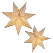 7 Point Star Paper Lantern,2PCS Collapsible Handmade Hanging Hollow Star Paper