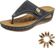 Women Platform Wedges Thick-Soled Slipper, with Arch Support Wedge Orthopedic Slippers, Casual Walking Wedges