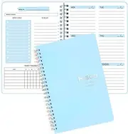 Weekly Planner Notepad, Daily Planner Undated, Notebook, To-Do List, Weekly Goals, Habit Tracker, 8.5 "X 6" Inches, With 52 Week Planner (Blue)