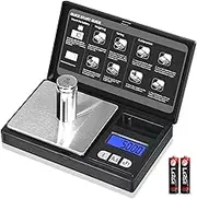 THINKSCALE , /. Mini Pocket Scale with 6 Units, Tare, Scales Digital Weight Grams for Jewelry, Medicine, Coffee, Herb, Cal Weight Included