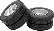 2pcs RC Trailer Rear Wheels Tire for Tamiya 1/14 Tractor Truck RC Climber Trailer Parts