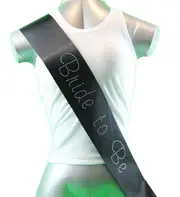 Hens Sash Diamante Crystal Sashes Bridal - Black