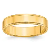 10k Gold 5mm Flat with Step Edge Wedding Band Size 11 1FLE050