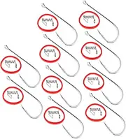 10pcs Carbon Steel Shrimp Fishing Hooks with Holes Shrimp Fixed Hooks Barbed Fishing Gear Lure for Bream Trout Bass