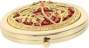 ADOCARN Vintage Hollow-Out Design Compact Makeup Mirror for Purse Small Double-Sided Travel Mirror Elegant Handheld Accessory for Girls