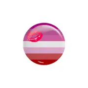 1.25 " Pin Flat back Button Keyring Badge Reel Cover - Lipstick Lesbian Flag