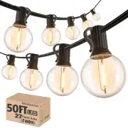 Outdoor Lights String Patio Waterproof Connectable 50ft G40 Led Globe Shatterpro