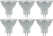 6Pack MR11 JCR Mini Reflector Light Bulb W/ Cover Guard, 10W, 3200K, GU4 30°, 6V