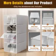 24 Pcs Foldable Shoe Storage Box Case Sneaker Container Stackable Organizer NEW