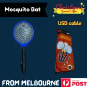 Electric Bug Zapper Racket Fly Swatter Mosquito Killer Insects Bat Handheld Melb