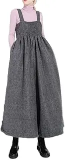 [YiKeGuiHuaShu] Overalls, Spring and Autumn Women's Korean Style Woolen Tube top Jumpsuit, Wide Leg Pants, Loose Culottes