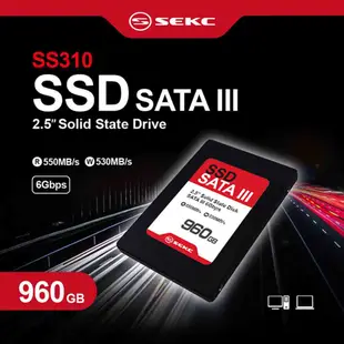 SEKC SS310 960GB SSD 2.5吋 SATAIII固態硬碟